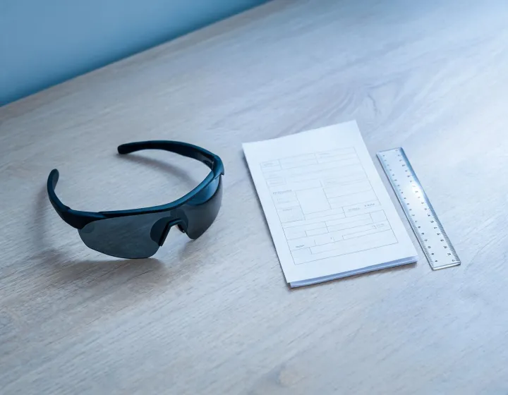 Prescription cycling sunglasses worksheet beside wrap frames